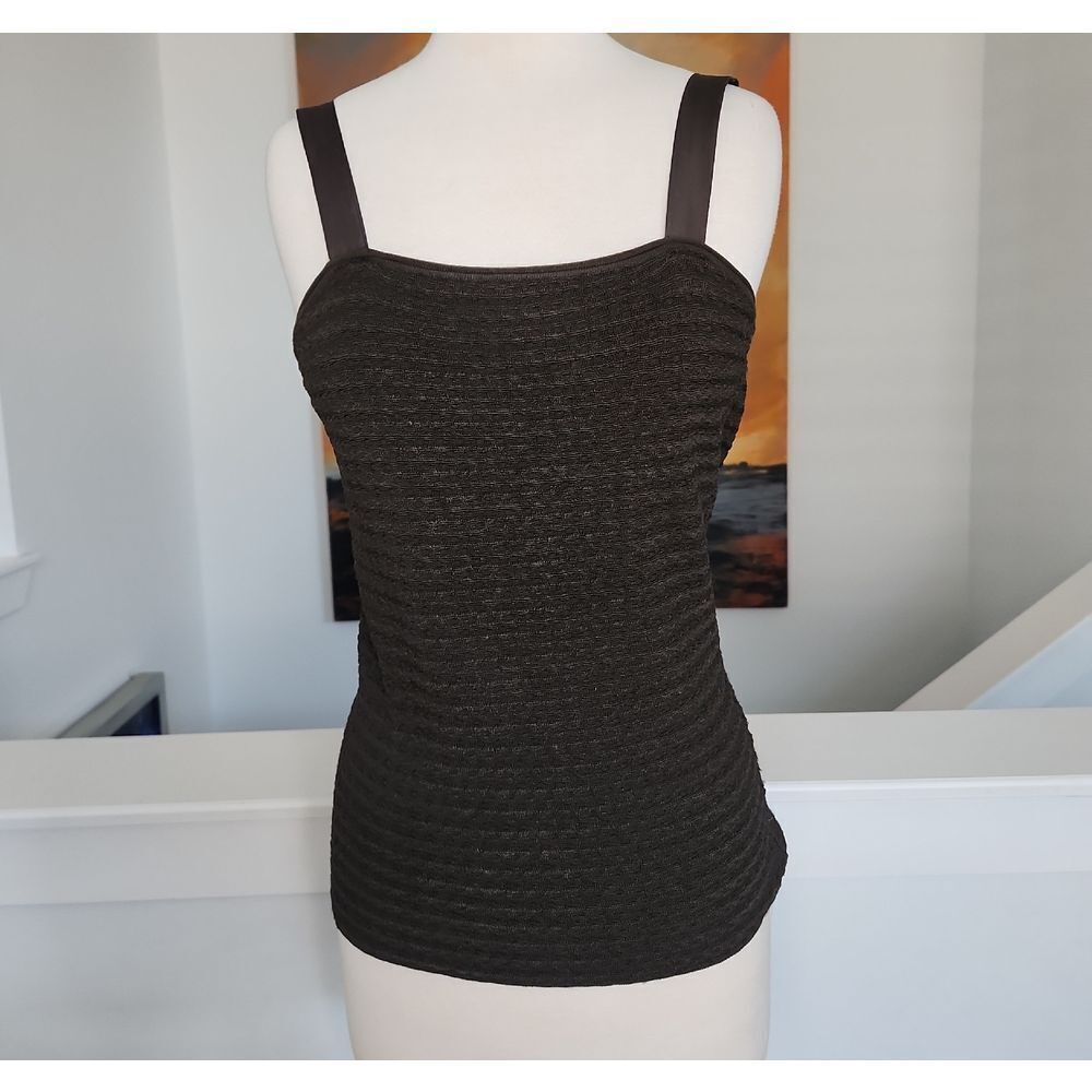 Armani Collezioni Brown Textured Tank Top Size 14